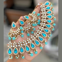 Vaamika Gold Plated Kundan Stone & Beads Choker Necklace Set