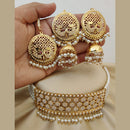 Vaamika Gold Plated Pearl & Beads Choker Necklace Set
