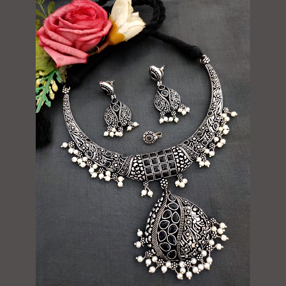 Vaamika Oxidised Plated Choker Necklace Set