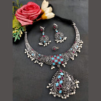 Vaamika Oxidised Plated Choker Necklace Set