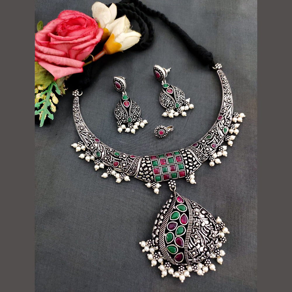 Vaamika Oxidised Plated Choker Necklace Set