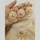 Vaamika Gold Plated Pota Stone & Pearl Necklace Set