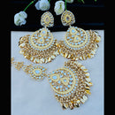 Vaamika Kundan & Meenakari Dangler Earrings With Maang Tikka