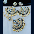 Vaamika Kundan & Meenakari Dangler Earrings With Maang Tikka