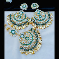 Vaamika Kundan & Meenakari Dangler Earrings With Maang Tikka