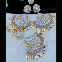Vaamika Kundan & Meenakari Dangler Earrings With Maang Tikka