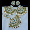 Vaamika Kundan & Meenakari Dangler Earrings With Maang Tikka