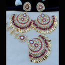 Vaamika Kundan & Meenakari Dangler Earrings With Maang Tikka