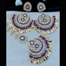 Vaamika Kundan & Meenakari Dangler Earrings With Maang Tikka