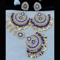 Vaamika Kundan & Meenakari Dangler Earrings With Maang Tikka