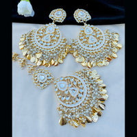 Vaamika Kundan & Meenakari Dangler Earrings With Maang Tikka