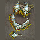 Vaamika Gold Plated Kundan Stone & Beads Choker Necklace Set