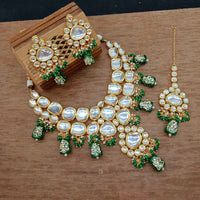 Vaamika Gold Plated Kundan Stone & Beads Choker Necklace Set