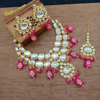 Vaamika Gold Plated Kundan Stone & Beads Choker Necklace Set