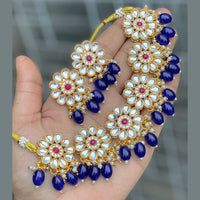 Vaamika Gold Plated Beads Kundan Necklace Set