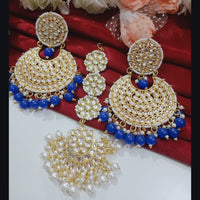 Vaamika Kundan & Beads  Dangler Earrings With Maang Tikka