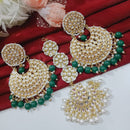 Vaamika Kundan & Beads  Dangler Earrings With Maang Tikka