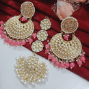 Vaamika Kundan & Beads  Dangler Earrings With Maang Tikka