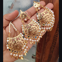 Vaamika Mirror Dangler Earrings With Maang Tikka