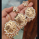 Vaamika Mirror Dangler Earrings With Maang Tikka