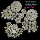 Vaamika Kundan Stone  Dangler Earrings With Maang Tikka