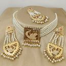 Vaamika Gold Plated Peral Choker Necklace Set - 10601379