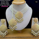 Vaamika Gold Plated Pearl Choker Necklace Set - 10601382