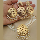 Vaamika Gold Plated Peral Choker Necklace Set - 10601384