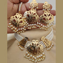 Vaamika Gold Plated Peral Choker Necklace Set - 10601386
