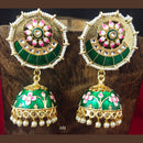 Shagna Gold Plated Meenakari & Kundan Jhumki Earrings