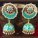 Shagna Gold Plated Meenakari & Kundan Jhumki Earrings