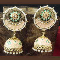Shagna Gold Plated Meenakari & Kundan Jhumki Earrings