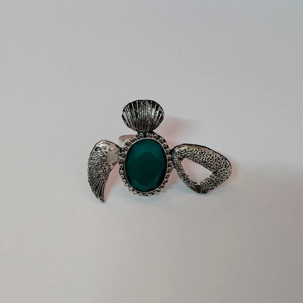 Bhavi Jewels Oxidized Plated Adjustable Finger Ring