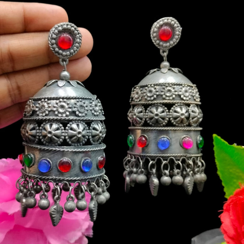 Blythediva Pack Of 3 Oxidized Plated Jhumkis Earrings