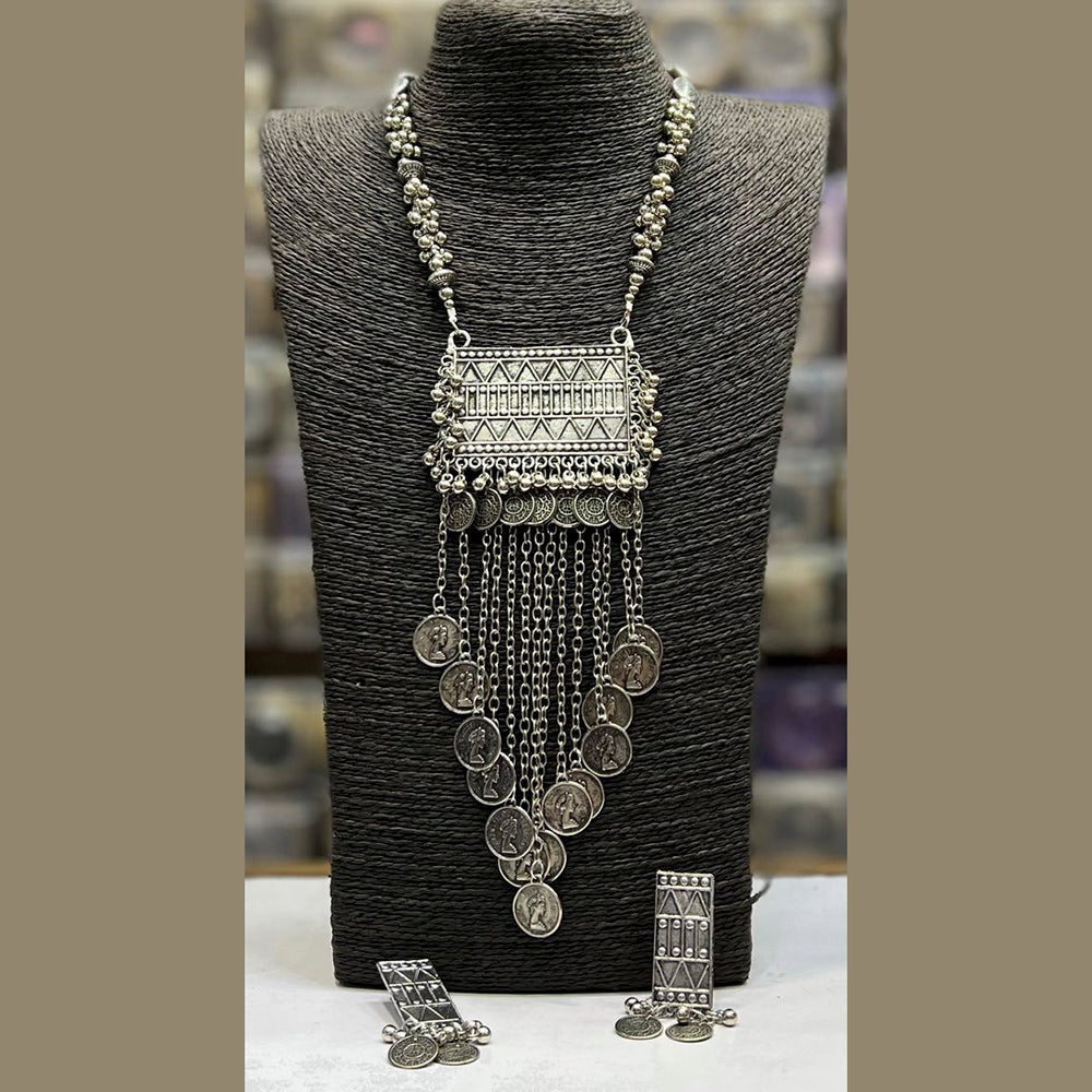 Blythediva Oxidized Plated Haram Necklace Set