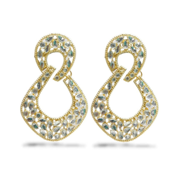 Blythediva Gold Plated Kundan Stone Earrings