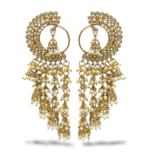Blythediva Gold Plated Kundan Dangler Earrings