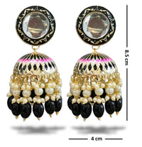 Blythediva Gold Plated Meenakari Jhumkis Earrings