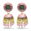 Blythediva Gold Plated Meenakari Jhumkis Earrings