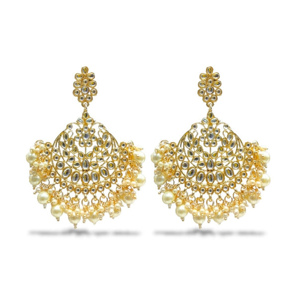 Blythediva Gold Plated Kundan Dangler Earrings