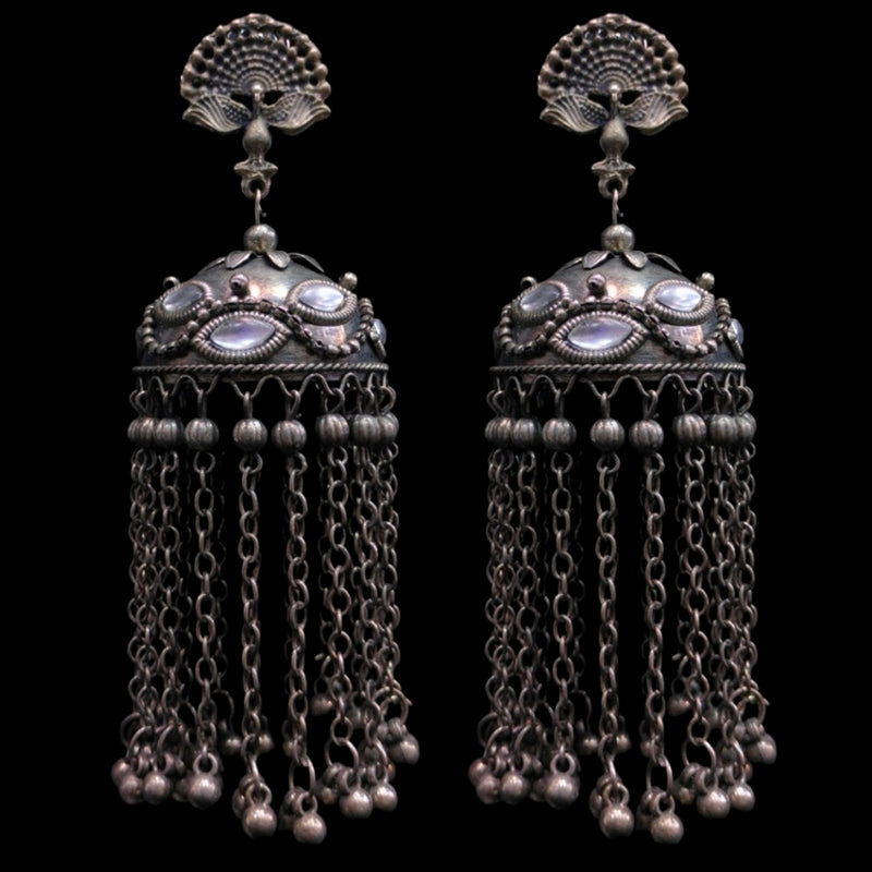 Blythediva Pack Of 3 Oxidized Jhumkis Earrings