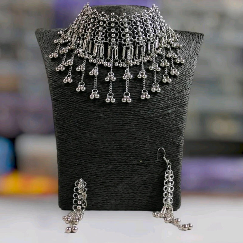 Blythediva Oxidised Plated Necklace Set