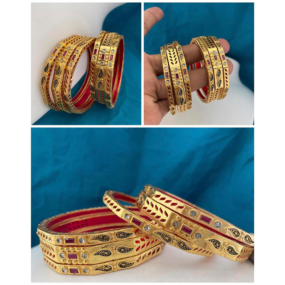 H K Fashion Austrian Stone Gold Bangles