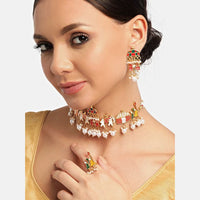 H K Fashion Gold Plated Meenakari Doli Barat Necklace Set