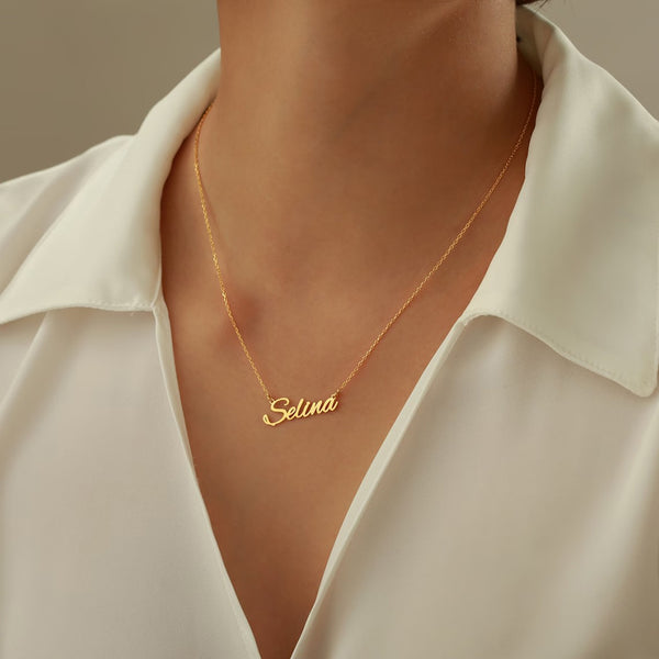 H K Fashion Gold Plated Customize Name Pendant Chain