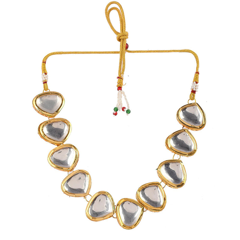 H K Fashion Gold Plated Kundan Stone Choker Necklace Set