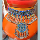 H K Fashion Silver Plated Pota Stone Necklace Set