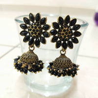 H K Fashion Gold Plated Crystal Stone Jhumki Earrings
