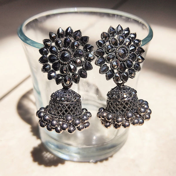 Black Oxidised Jhumki Earrings by Niscka-Oxidised Jewellery Earrings