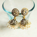 H K Fashion Gold Plated Crystal Stone  Jhumki Earrings